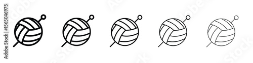 Crochet icon vector in editable stroke linear pictogram