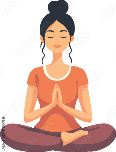 girl meditating in yoga pose