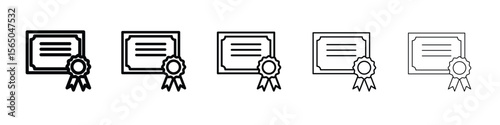 Diploma icon vector in editable stroke linear pictogram