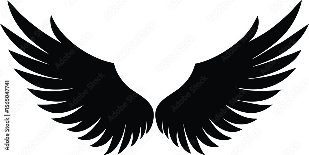 Obraz premium Wings Silhouette Vector Graphics for Creative Design Projects