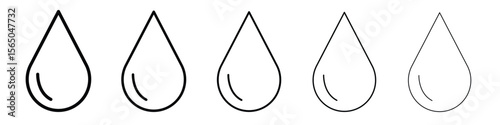 Drop icon vector in editable stroke linear pictogram