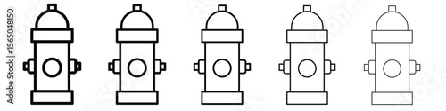 Fire hydrant icon vector in editable stroke linear pictogram