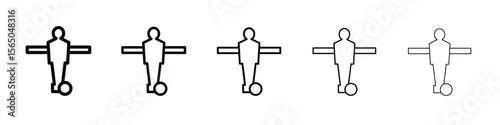 Foosball icon vector in editable stroke linear pictogram