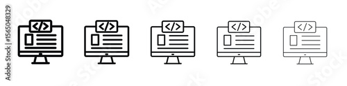 Front end icon vector in editable stroke linear pictogram