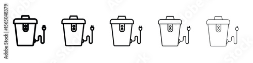 Garbage disposal icon vector in editable stroke linear pictogram