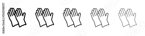 Gloves icon vector in editable stroke linear pictogram