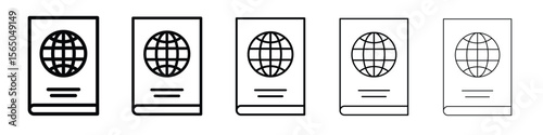 Immigration icon vector in editable stroke linear pictogram