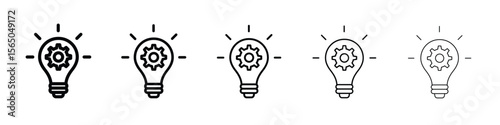 Implementation icon vector in editable stroke linear pictogram