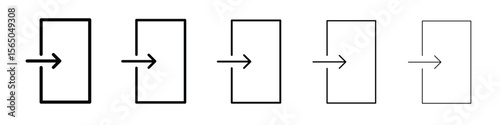Inside icon vector in editable stroke linear pictogram