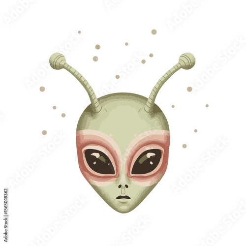 Alien Headpiece with Antennas and Floating Glitter, Comic Con Surreal Icon