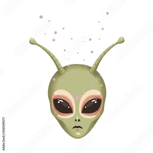 Alien Headpiece with Antennas and Floating Glitter, Comic Con Surreal Icon