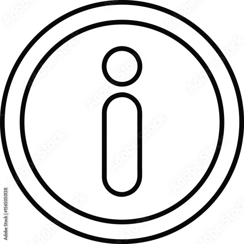 Helpdesk information icon with circle and letter i