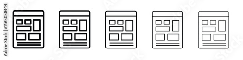 Mood board icon vector in editable stroke linear pictogram