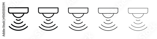 Motion sensor icon vector in editable stroke linear pictogram
