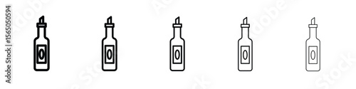 Olive oil icon vector in editable stroke linear pictogram