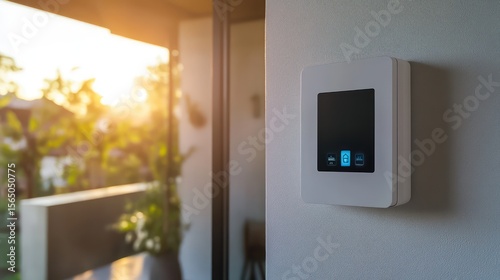A smart solar inverter installed in a modern home, managing rooftop panel energy and powering appliances seamlessly