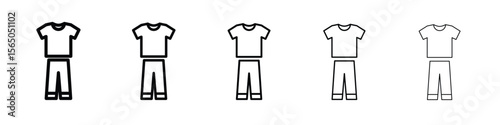 Pijama icon vector in editable stroke linear pictogram