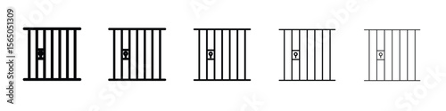 Prison icon vector in editable stroke linear pictogram