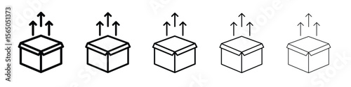 Product release icon vector in editable stroke linear pictogram