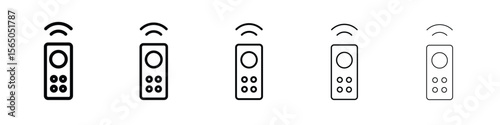 Remote control icon vector in editable stroke linear pictogram