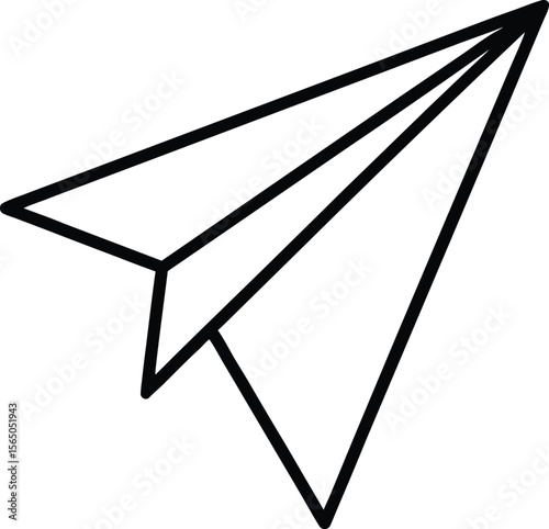 Simple paper airplane icon for sending emails with a clean line design