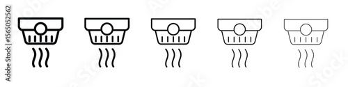 Smoke detector icon vector in editable stroke linear pictogram