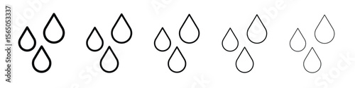 Tear drop icon vector in editable stroke linear pictogram