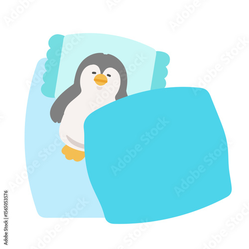 ペンギンと布団　イラスト