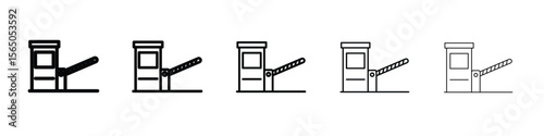 Toll road icon vector in editable stroke linear pictogram