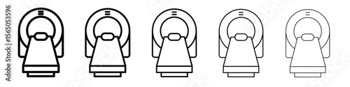 Tomography icon vector in editable stroke linear pictogram