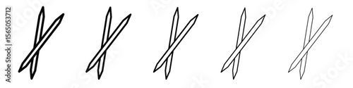 Toothpick icon vector in editable stroke linear pictogram
