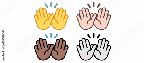 High five emoji collection, diverse hands, agreement, success, celebration, gesture