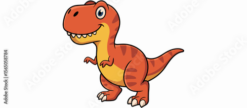 Cartoon dinosaur, trex illustration, cute reptile, prehistoric character, animal mascot