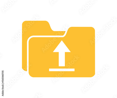 Upload folder file download icon. Folder upload vector design and illustration.
