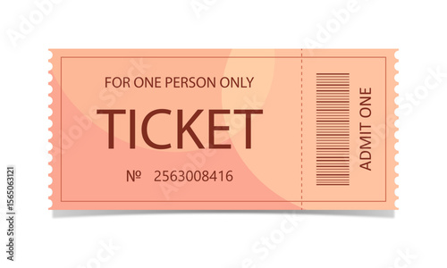 Ticket template on white background.