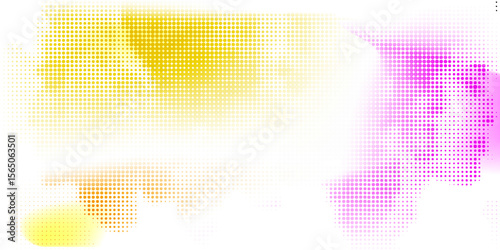 Vector illustration of Simple geometric background frame composed of circles, lines, and dot patterns (pink)