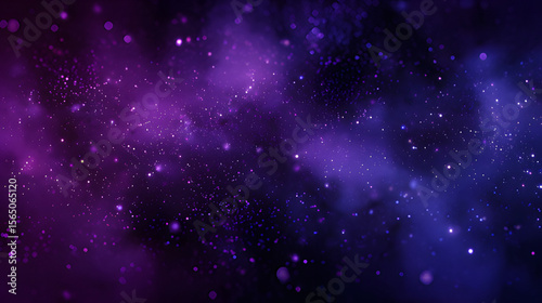 Cosmic particle cloud texture: Nebula purple to cosmic black gradient with bioluminescent star dots and bokeh depth blur, abstract seamless background on transparent 8K PSD for sci-fi designs or digit