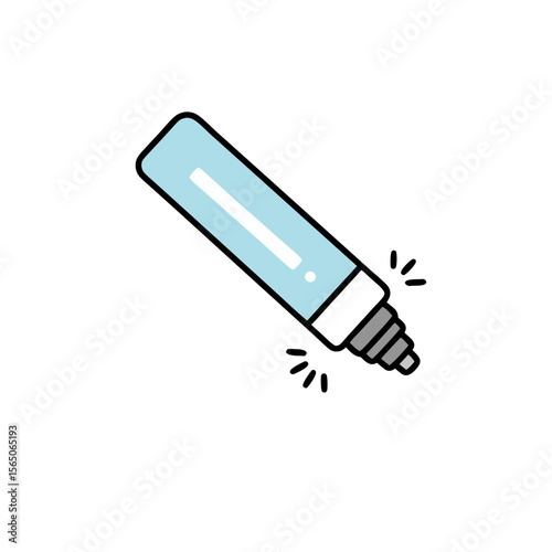 Vector icon of ultraviolet sterilizer lamp tube with socket base, disinfection device