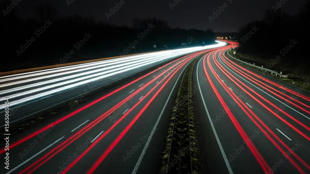 custom made wallpaper toronto digitalNighttime highway with light trails from vehicles
