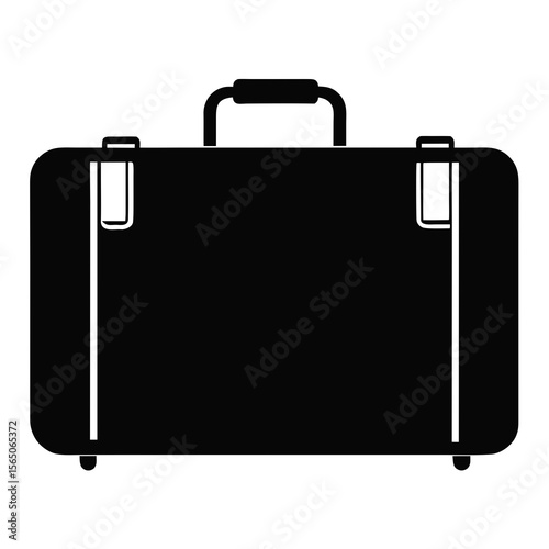 black briefcase isolated on white