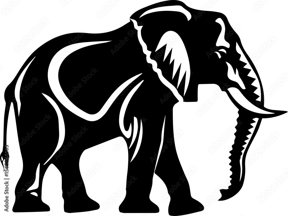 Obraz premium Elephant Vector Illustration in Flat Cartoon Style