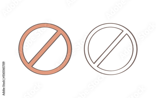 Prohibition sign (pencil sketch style)