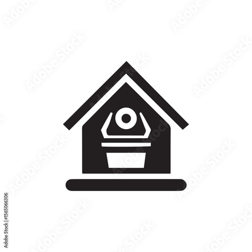 house icon on metal internet button