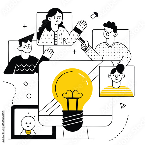  Business Ideas, Startup Creation, and Creative Collaboration - Sparking Innovation: Modern Vector Illustrations 
