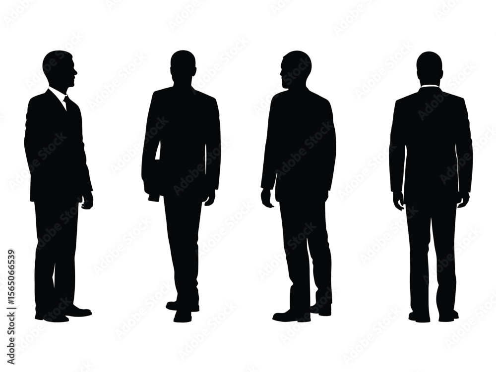 set of standing businessmen silhouettes.silhouettes of business people set of standing businessmen silhouettes.silhouettes of business people