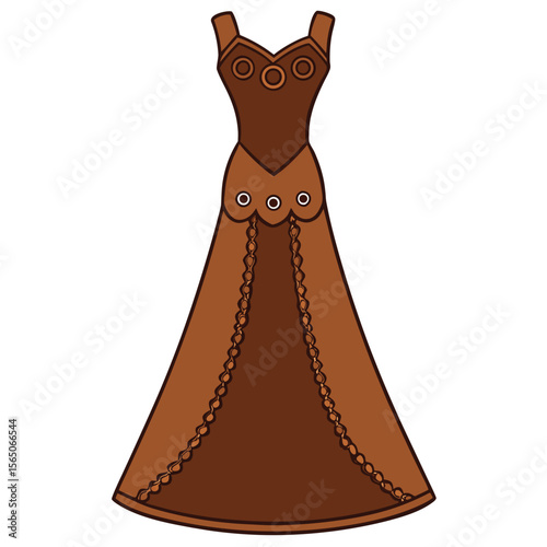 Unique chocolate brown sheath wedding dress, elegant and modern, perfect for a contemporary bridal look.