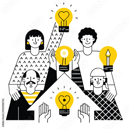 Empowering Communities: Optimistic Vector Illustrations for Social Contribution, Volunteerism, and Charity Initiatives
