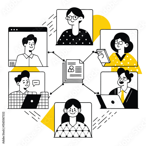 Workplace Evolution: Vector Illustrations for Human Resources, Employee Development, and Modern Career Progression