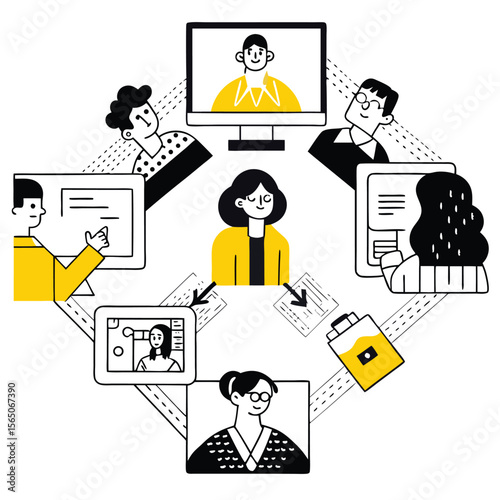 Workplace Evolution: Vector Illustrations for Human Resources, Employee Development, and Modern Career Progression