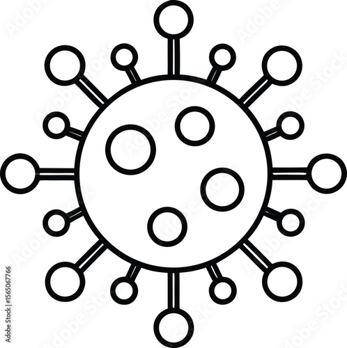 Minimalist virus and cell icon set for healthcare and medical concepts